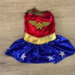 WONDER WOMAN COSTUME FOR SMALL/TOY SIZE DOGS!!! WITH HEADBAND!!!